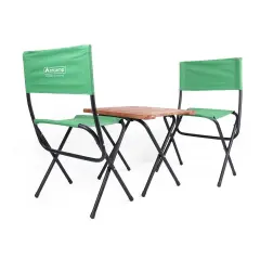 Ahşap Kamp Tabureli Masa Seti